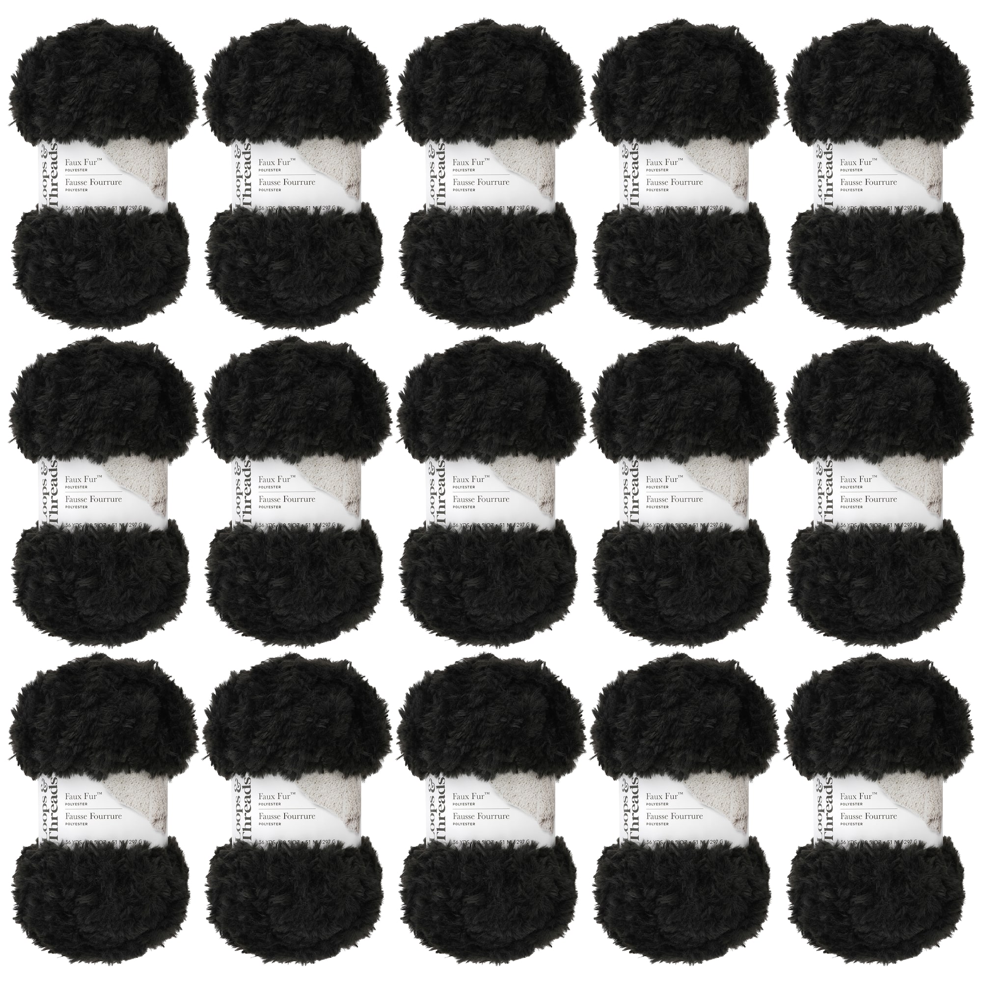 15 Pack: Faux Fur™ Yarn by Loops & Threads
